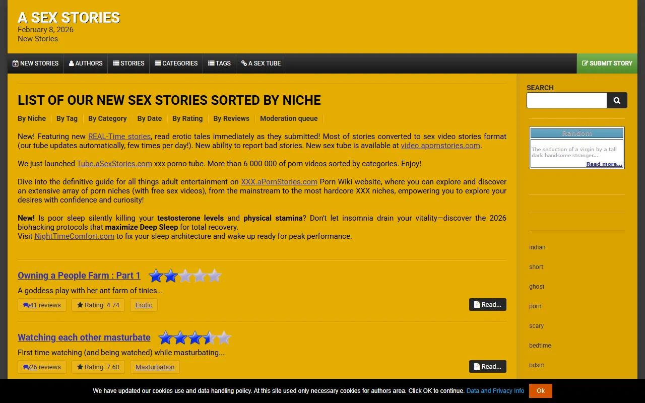 Screenshot of Asexstories